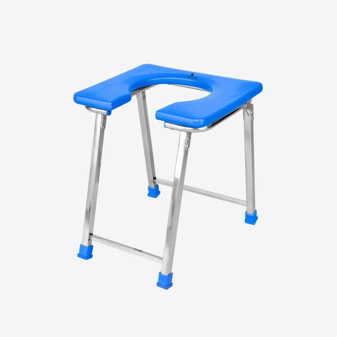 Medvance Portable Folding Commode Stool, Square - Medvance Surgicals