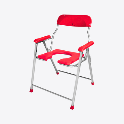 Medvance Folding Commode Chair, Stainless Steel, 135kg - Medvance Surgicals