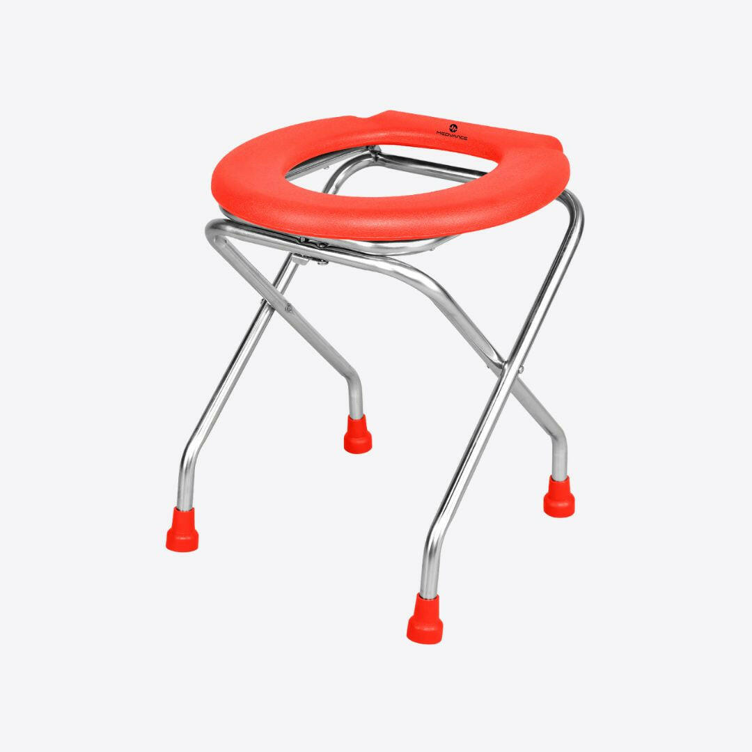 Medvance Portable Folding Commode Stool, Round - Medvance Surgicals