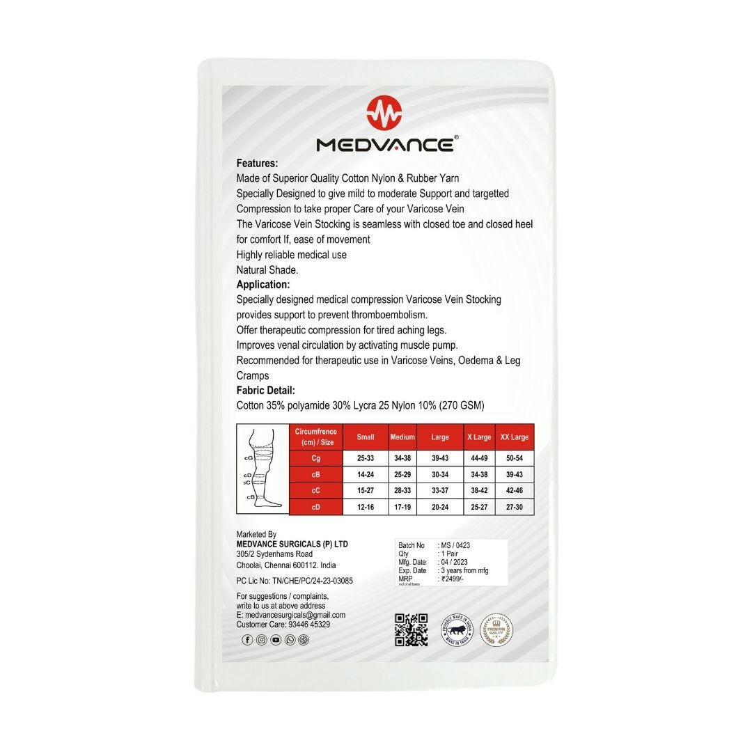 Medvance Cotton Compression Stockings for Varicose Veins Class 2 (Pair) - Medvance Surgicals