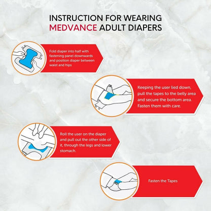 Medvance Adult Diapers - Superior Absorbency, All-Day Comfort, Reliable Protection, X-Large - Medvance Surgicals