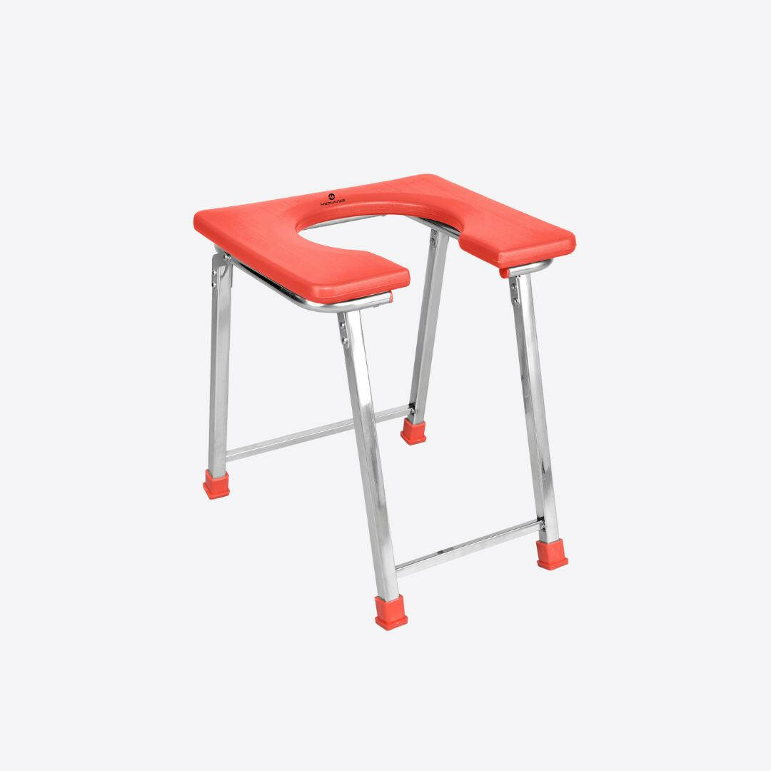 Medvance Portable Folding Commode Stool, Square - Medvance Surgicals