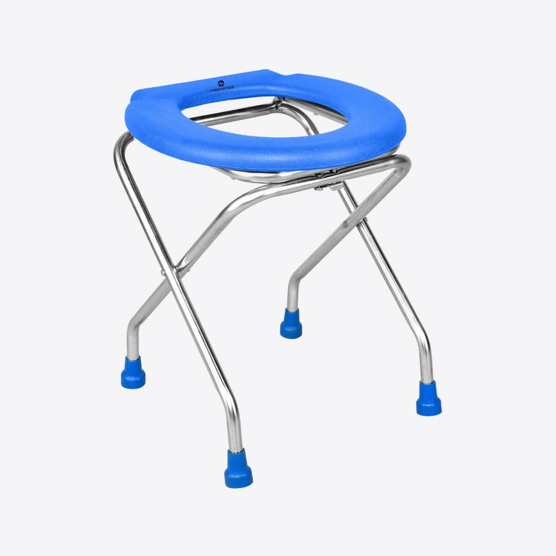 Medvance Portable Folding Commode Stool, Round - Medvance Surgicals