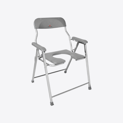 Medvance Folding Commode Chair, Stainless Steel, 135kg - Medvance Surgicals