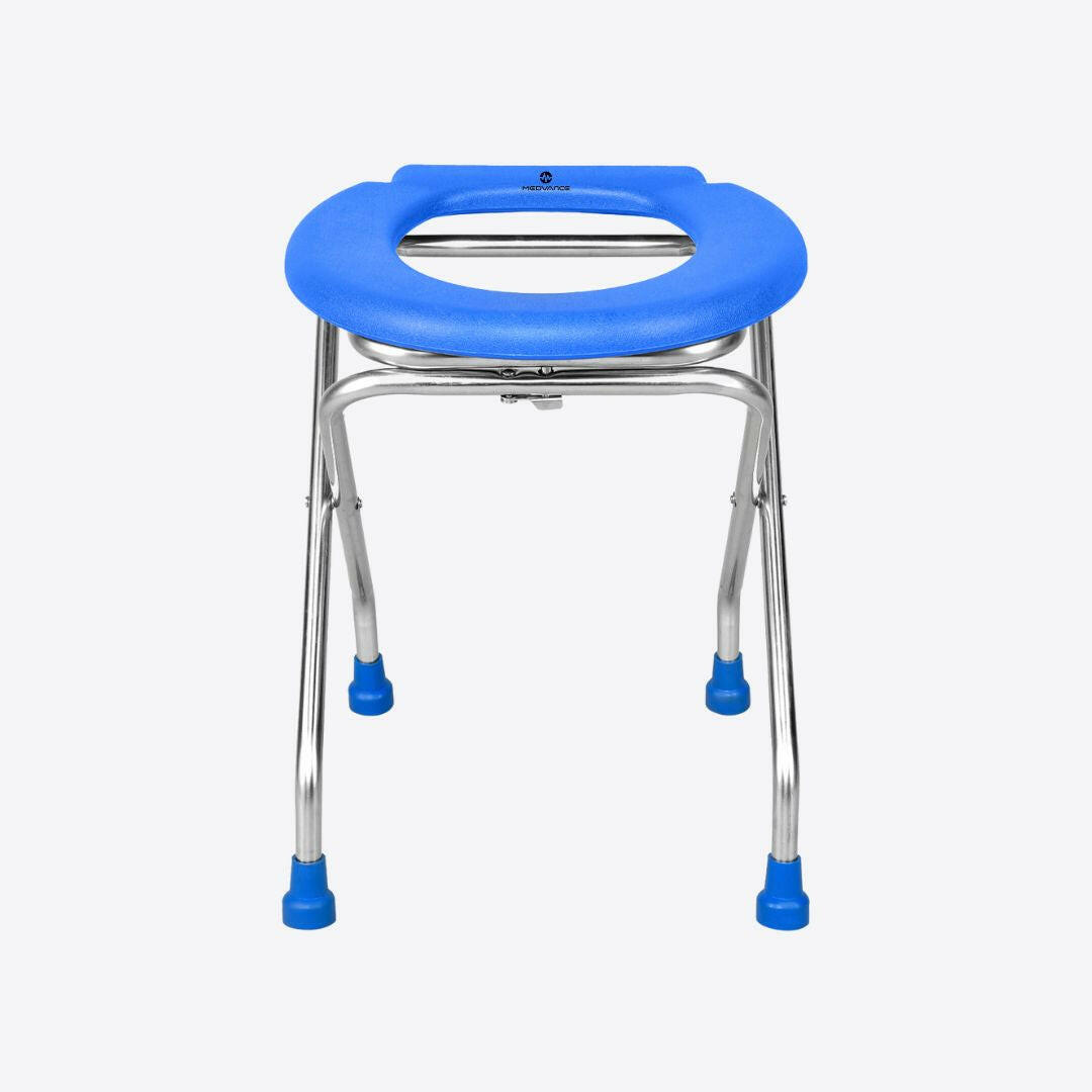 Medvance Portable Folding Commode Stool, Round - Medvance Surgicals
