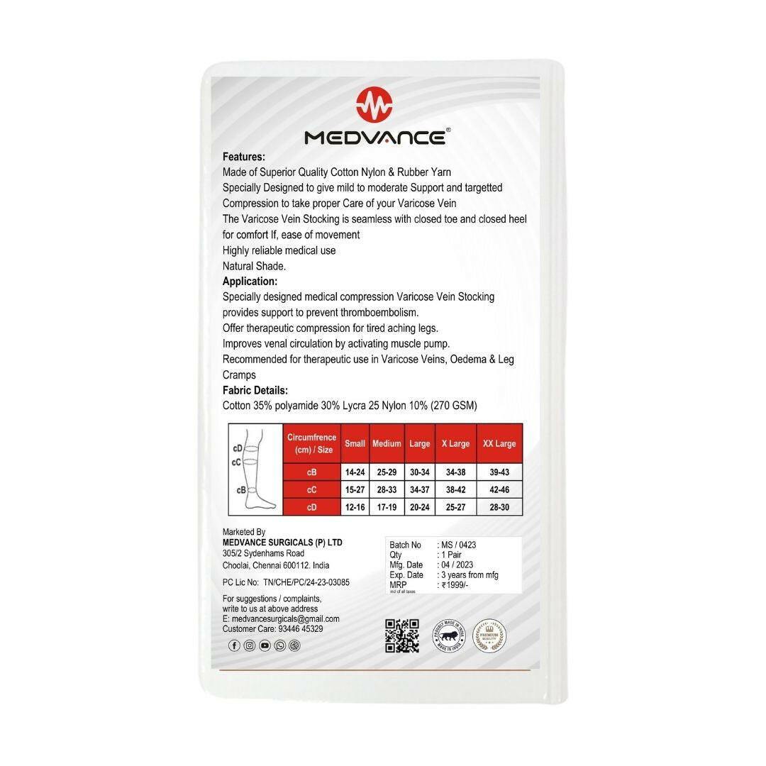 Medvance Cotton Compression Stockings for Varicose Veins Class 2 (Pair) - Medvance Surgicals