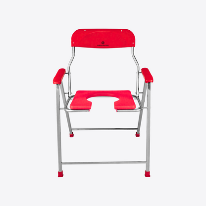 Medvance Folding Commode Chair, Stainless Steel, 135kg - Medvance Surgicals